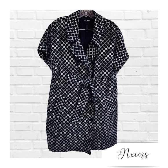 Access by Liz Claiborne Tie Front Double Breasted Short Sleeve Coat Size L EUC - Picture 1 of 9